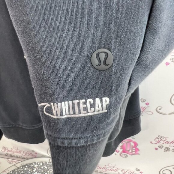 lululemon athletica sweater zip up white cap pockets Black hoodie hooded - Picture 5 of 11